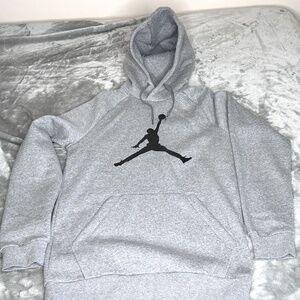 nike air jordan hoodie mens size small gray black Jordan logo